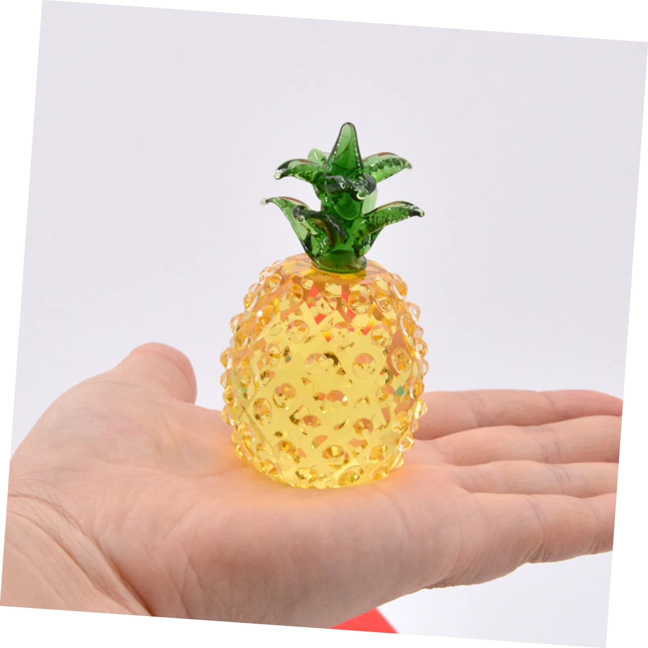 Amosfun 3 Piezas De Piña De Cristal Tallada Adorno De Escritorio Fruta Decoración del Hogar para Fiestas.