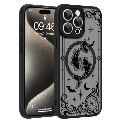Coque iPhone 15 Pro MagSafe Anti-Rayures et Design Astro Poissons