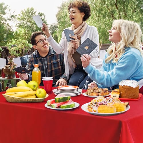 FAGNBED 10 Pack Red Disposable Tablecloth, 54×108 Inches Waterproof Plastic Rectangle Table Cover, Leakproof & Sturdy Table Cloth for for Christmas Decorations, Valentines Day, Thanksgiving Decoration by FAGNBED - Used condition - Image 6
