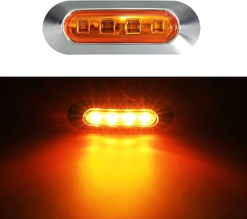 Miniatura 3 de ALFU DC12V-24V 4 - Luces Indicadoras Laterales LED lámparas de despeje traseras y delanteras luces interiores con bisel cromado universales para