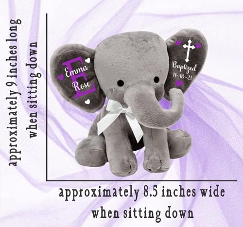 Miniatura 4 de Regalo de bautismo, regalo de bautizo, regalo de ahijado, regalo para padrino, elefante de peluche personalizado (elefante rosa)