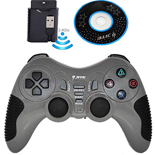 Wireless Controller for PS3 PC Gamepads Game Pad Joystick Remote Game Controller for PC Computer Laptop Notebook PS2 Windows (Grey)