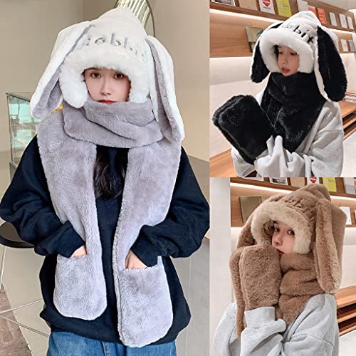Conjunto 3 en 1 de gorro bufanda y guantes para mujer 2