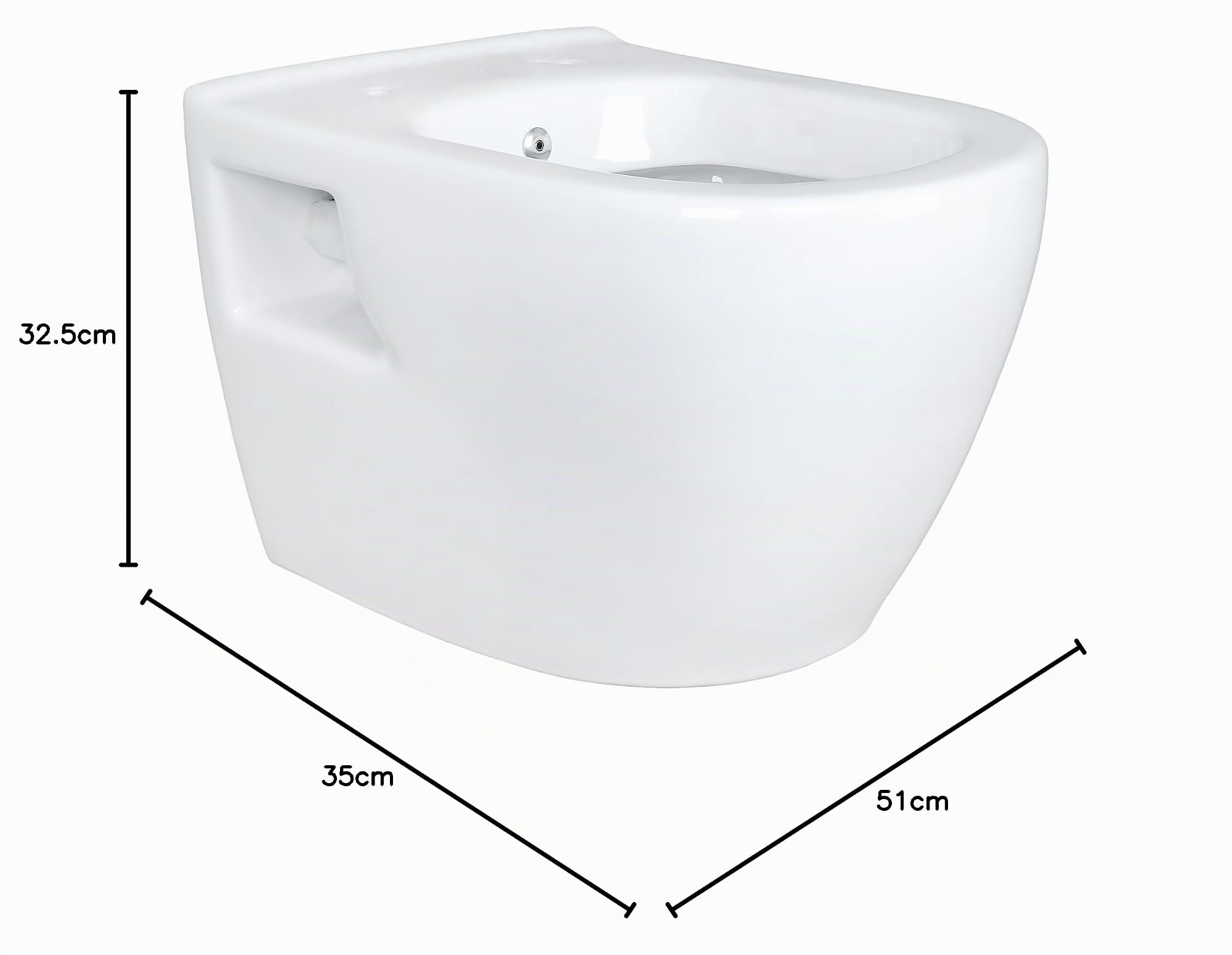 ALONI Wand-WC mit Bidet-Funktion, Weiß | Hänge-Toilette, Taharet-WC
