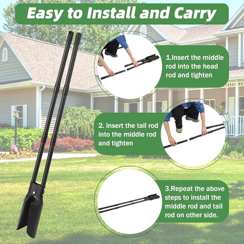 LLARGUEST Post Hole Digger para Jardinería 54 Inch miniatura 7