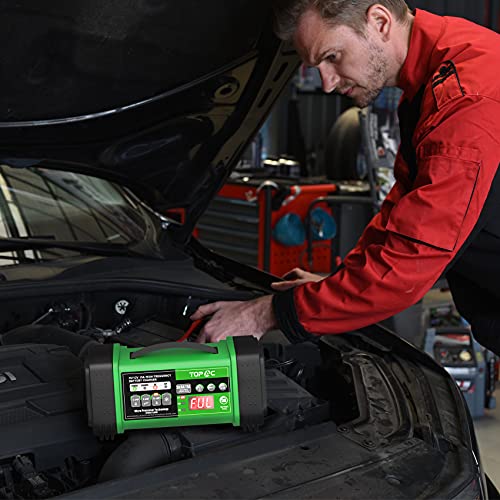 Topac 15 Amp Car Battery Charger, 6V And 12V Smart Fully Automatic Battery Charger Maintainer Trickle Charger For Car Truck Motorcycle Lawn Mower Boat Marine Lead Acid Batteries #TOP6