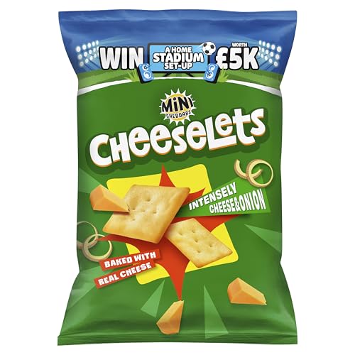 JACOBS Mini Cheddars Cheeselets Intensely Cheese & Onion Baked Snacks Sharing Bag 150 g (Pack of 1)