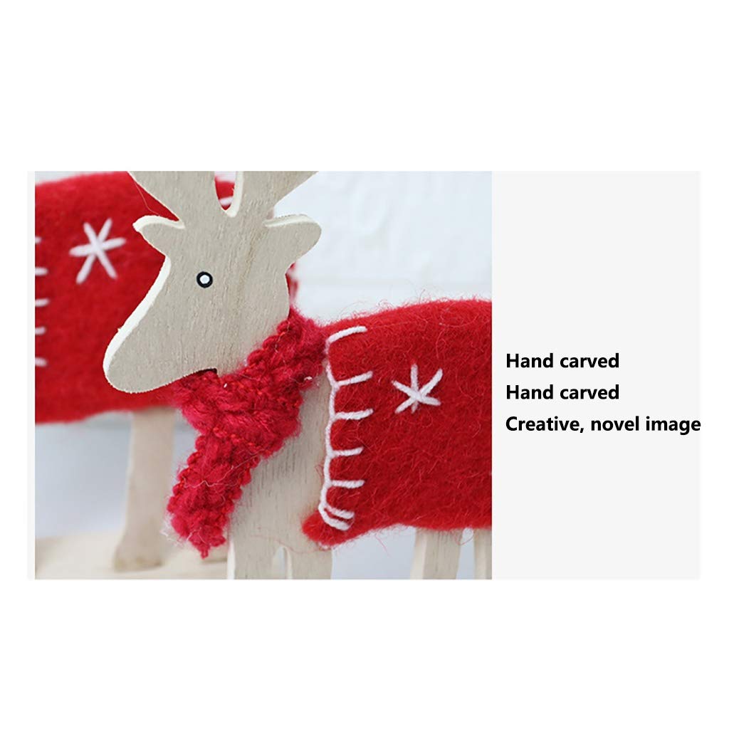 ADITAM Decorazione per Il Giorno di Natale Decorazione per Desktop in Feltro di Legno Decorazione per alci di Babbo Natale Double The Comfort