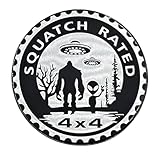 UHANBUT Squatch Badge Rated Car Emblem, 4 x 4 Metal Automotive Badge, 3D Round Car Stickers Decals, Vehicles Exterior Decoration Accessories Compatible with Trucks, SUVs, RVs (Alien)