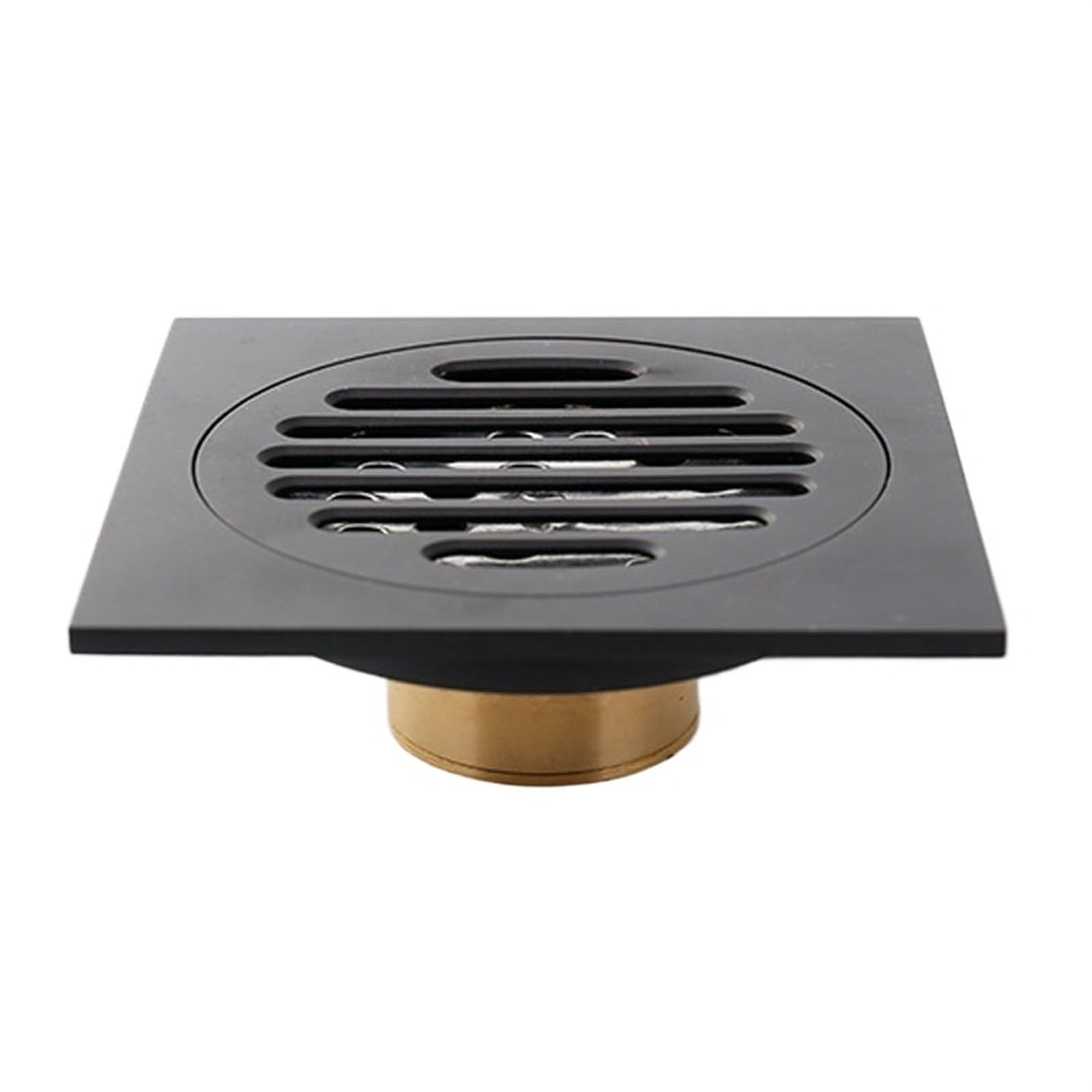 Floor Drain Anti-odor Matte Black Bathtub Shower Drainer Floor 10cm Brass Square Drain for Hair Waste Bathroom