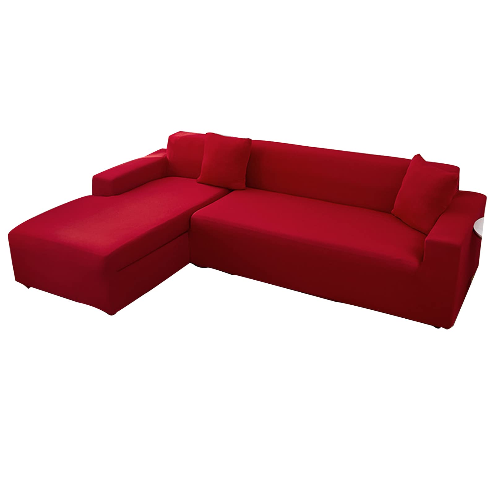 Housses de canapé d'angle rouge élasthanne pour des soirées chaleureuses en famille