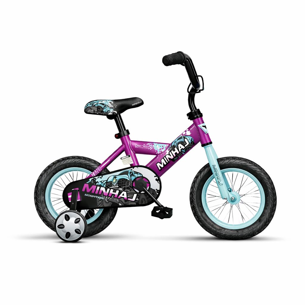 Minhaj Sport 12 BMX Bicycle, 12-Inch Wheels, Yellow Blue Red Pink