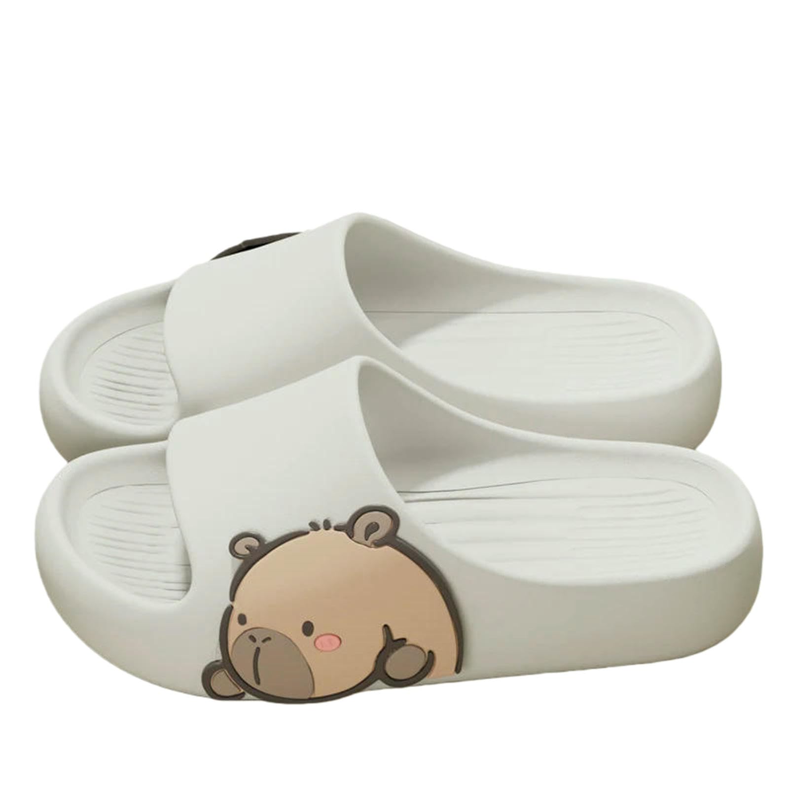 Gyios Summer Slippers Women's Sandals And Slippers, With Thick Soles Quick Drying Onthe Outside, Indoor Soft Bathroom-white-38-39