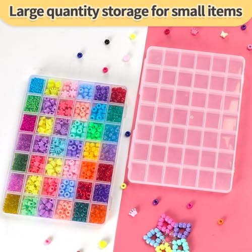 Image of IOOLEEM 42 Grids Plastic Bead Organizer Box, Organizer Container Storage Box, Dividers for Bead Arts and Crafts.(4 Pack)