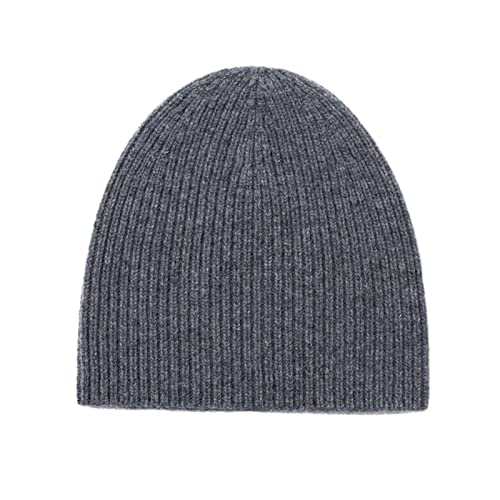 Bonnet slouch femme anti-froid en pure laine torsadée grise