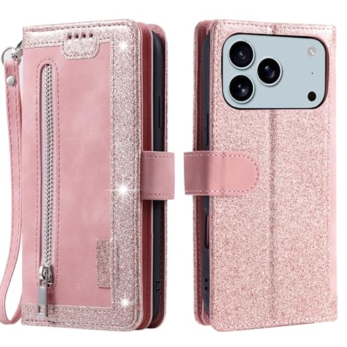 Coque cuir iPhone 17 Air fente carte protection or rose