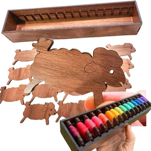 Porte-fil de broderie en bois noble, support de fils style animaux
