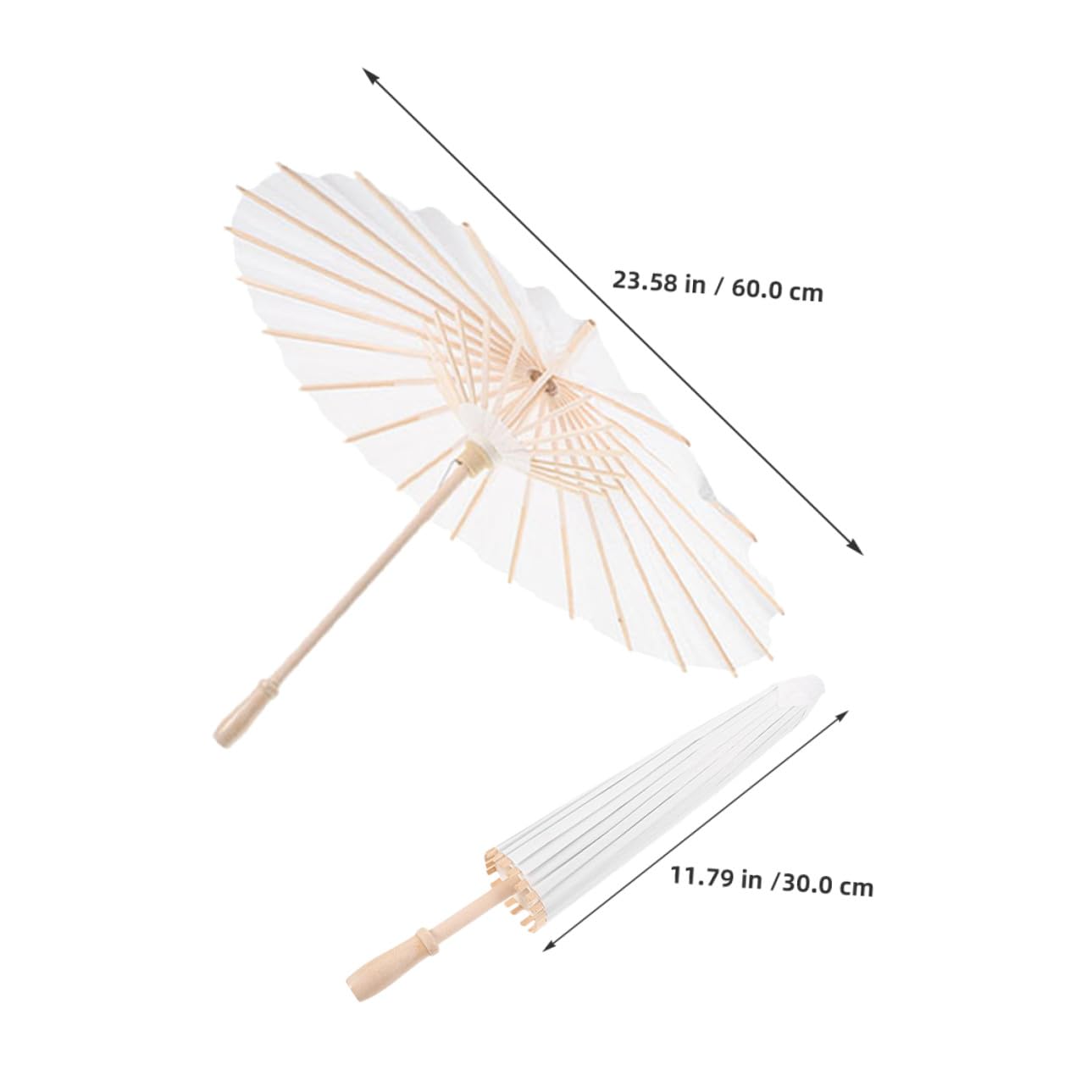 Parapluies de Mariage en Papier Huilé Blanc 6 Pièces Style Chinois