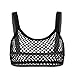 ACSUSS Women's Hollow Out Fishnet Camisole Crop Top See Through Bralette Vest Tank Tops Black Large