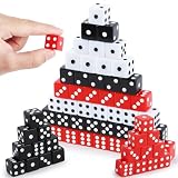 50 Pieces Dice Set 16mm Standard Game Dices with Black White Red Acrylic 6 Sided Colored Bulk Casino Dice for...