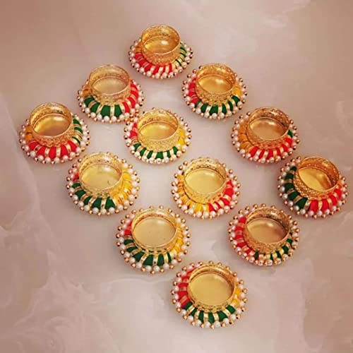 Image of Sanvatsar Home Bangle Deepak Set of 12 | Corporate Gift, Diwali Gift, Diya for puja Home Decoration Light Diya, Christmas Candle, Lighting, New Year Candle