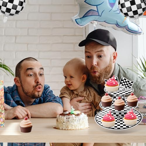 Fournitures de thème voitures support cupcakes anniversaire 2pcs
