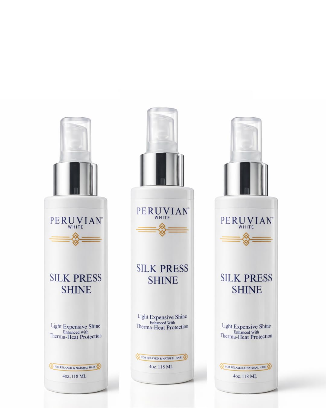 3 Silk Press Shine Enhanced with Therma-Heat Protection for $25.00, 4 oz.
