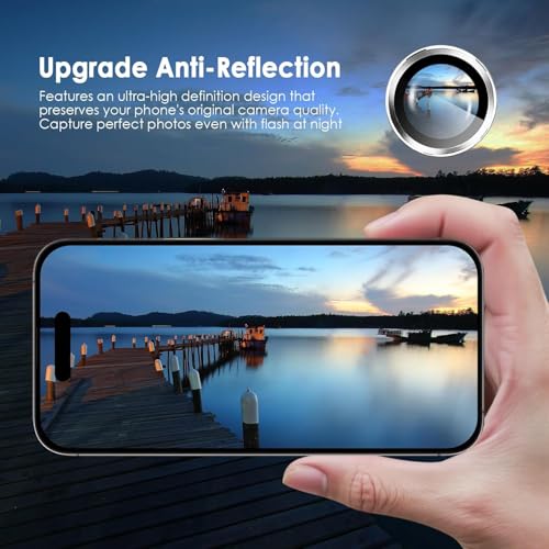 Image of Camera Lens Protector Compatible with iPhone 17 Pro / 17 Pro Max - 9H Tempered Glass Lens Guard, HD Clear, Anti-Scratch, Anti-Drop Camera Protection Ring White