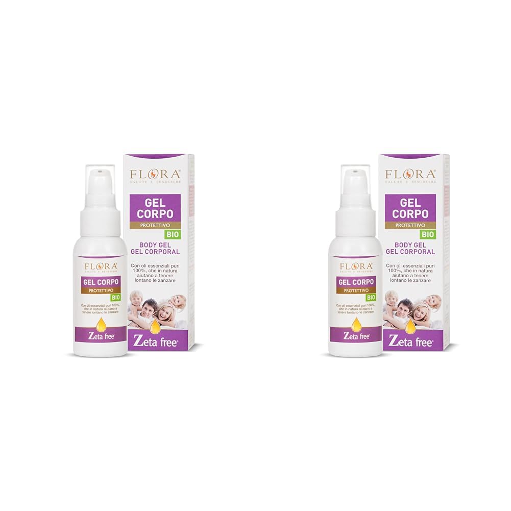 FLORA Zeta free Gel Corpo protettivo 50 ml Per un’estate serena liberi dalle zanzare Azione protettiva, emolliente e rinfrescante Aroma fresco, efficace e piacevole (Confezione da 2)