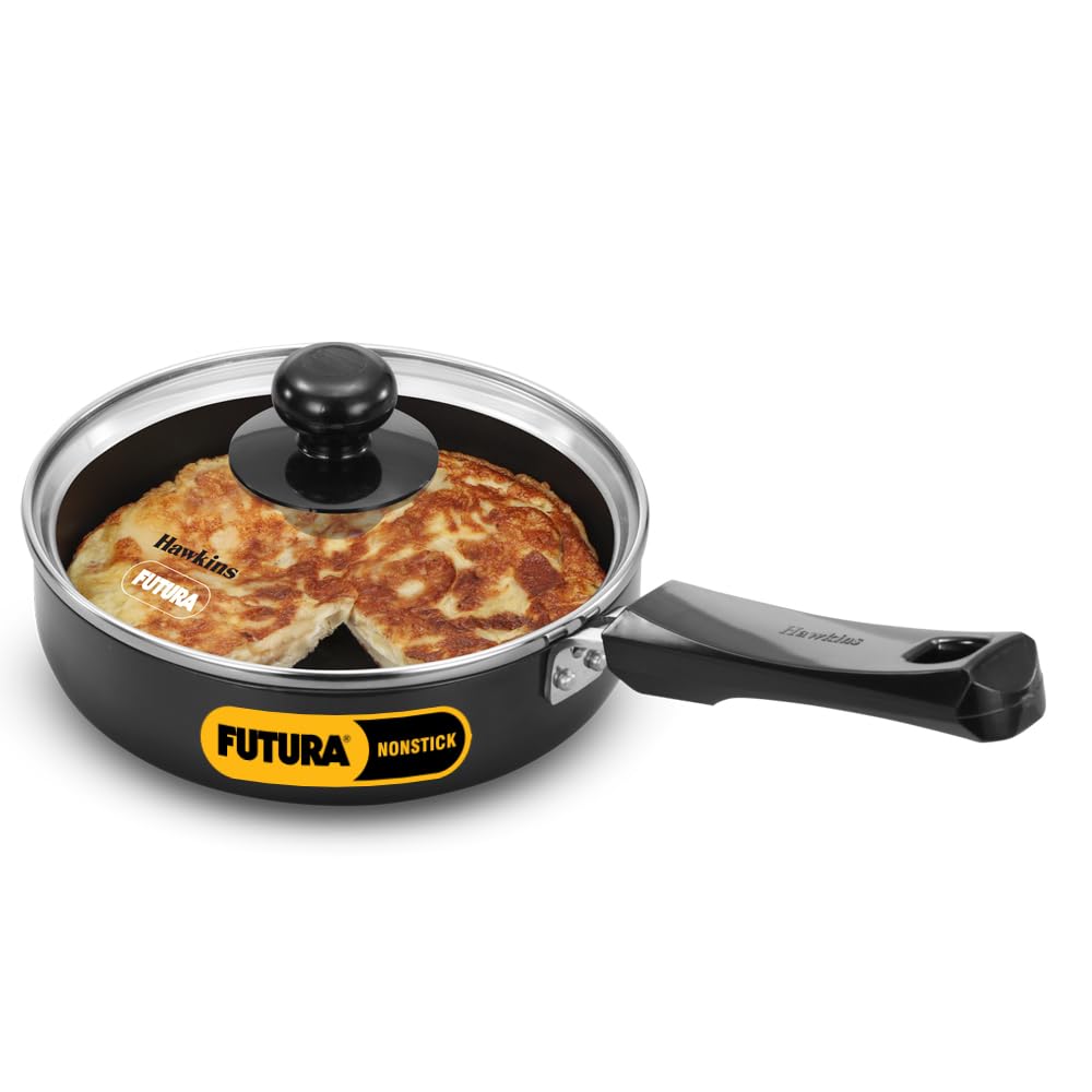Hawkins Futura 16 cm Frying Pan, Non Stick Fry Pan with Glass Lid, Induction Omelette Pan, Small Frying Pan, Black (INF16G)-picture-19