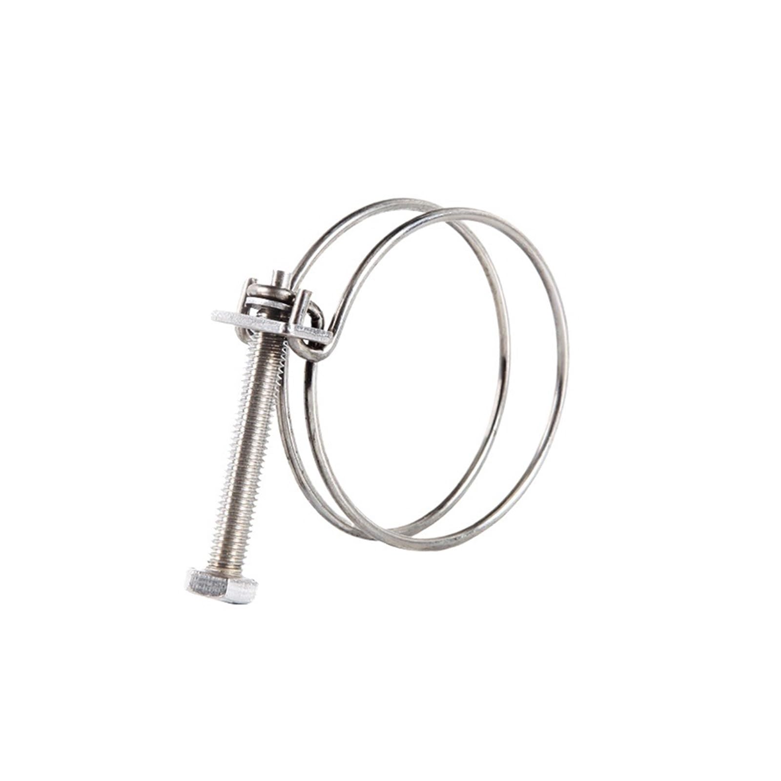 Double Line Hose Clamp 1pcs Heavy Duty Double Wire Hose Clamps Adjustable Pipe Clip for Hoop Plumbing Fastener Hardware 16-100mm(Dia.60-63mm)