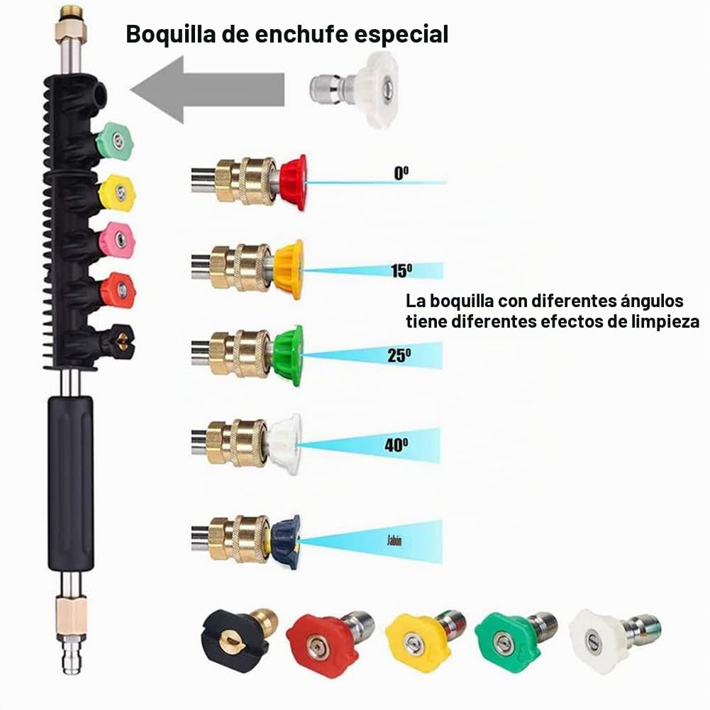Varilla de extensión para lavadora a presión, 4000 PSI, barra de extensión de repuesto para canalón de lanza, herramientas de limpieza para lavado de ventanas de techo, conexión rápida de 1/4