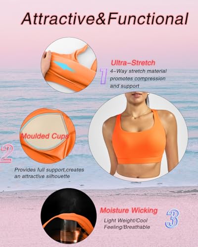 Image of RUNNING GIRL Sports Bras for Women, Molded Cup High Impact Sports Bra Workout Bras for Women High Support Racerback
