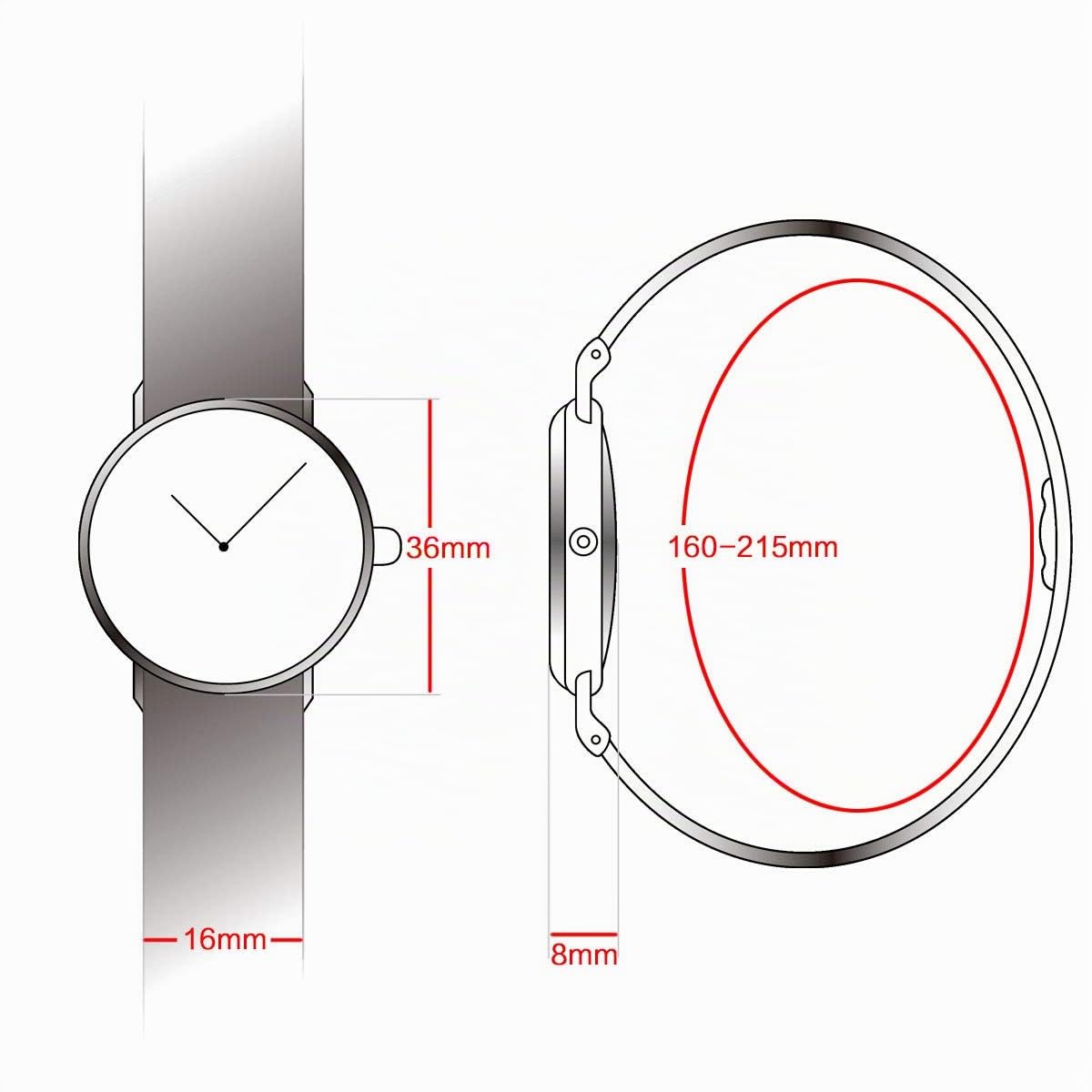 Alienwork IK Minimalist Orologio Donna Ultra-sottile Cinturino in Maglia