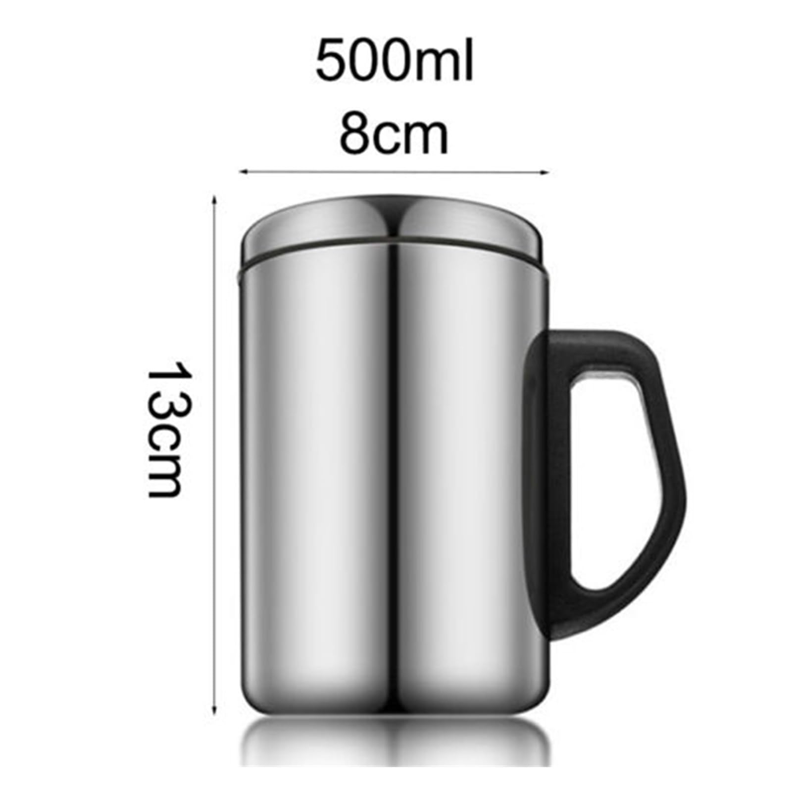 Taza de café acero inoxidable con tapa, taza té agua aislada viaje, aniti-escaldado para Casa y Oficina(500ML)