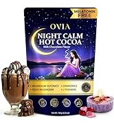 OVIA Night Calm – Melatonin-Free Magnesium Mushroom Hot Cocoa for Sleep – Nighttime Hot Chocolate...