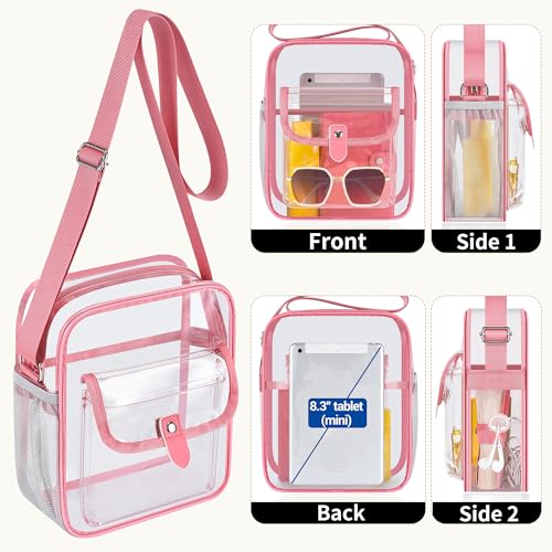 Image of SPODEARS Clear Crossbody Bag for Stadium, Concert, Festival & More - Adjustable Shoulder Strap & Bottle Holder