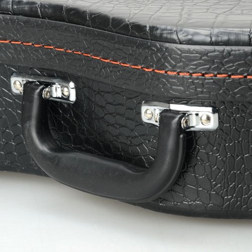 LYKOS Student 23\" Concert Python Pattern Leather Ukulele Case Classic Hard Case (Black) - Thumbnail 5