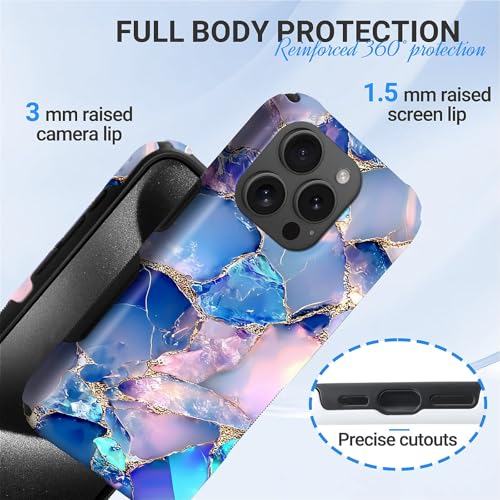 Coque iPhone 15 Pro compatible MagSafe silicone antichoc double couche rigide bleu opale