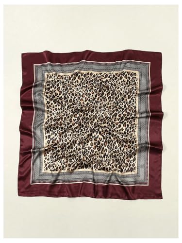 Floerns Women's Retro Silk Bandana Leopard Print Headscarf Boho Square Hair Scarf2