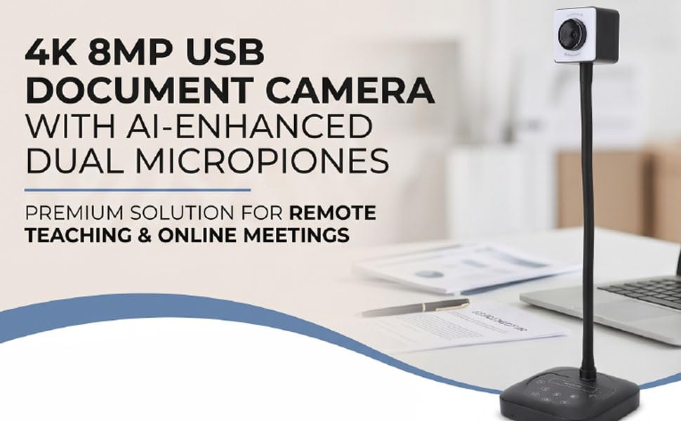 Caméra de documents pour enseignants 8MP 4K autofocus avec micro USB pliable