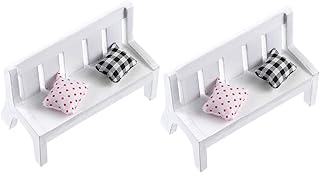 ibasenice 2 Conjuntos De Cadeira De Simulação Cadeira Em Miniatura Cadeira Branca Reclinável Acessórios Mini Banco De Parque Miniaturas Sofá Em Miniatura Decorativo Modelo De Mini Banco