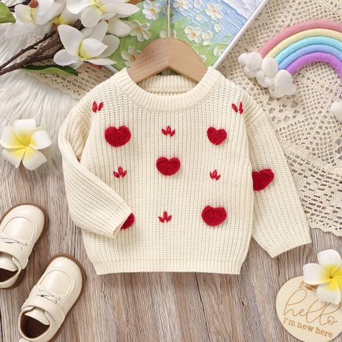 Hadetoto Baby Girl Boy Knit Sweater Blouse Pullover Sweatshirt Warm Crewneck Long Sleeve Tops for Infant Toddler2