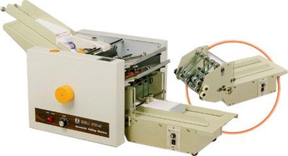 DE-28/4 Pharmaceutical Automatic Paper Folding Machine, Papers Folded Can Range in Size From 2" x 2.5" up to 11" x 15", Four Manually Adjusted Fold Plates, Adopt High Precision Needle Bearing