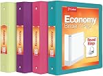 Cardinal Binders, 3-Ring, 1.5 Inch, 350-Sheet Capacity, Assorted Colors 4-Pack (Pink, Teal, Purple, Lime), Customizable Covers, Non-Stick with Pockets, for School, Office or Projects