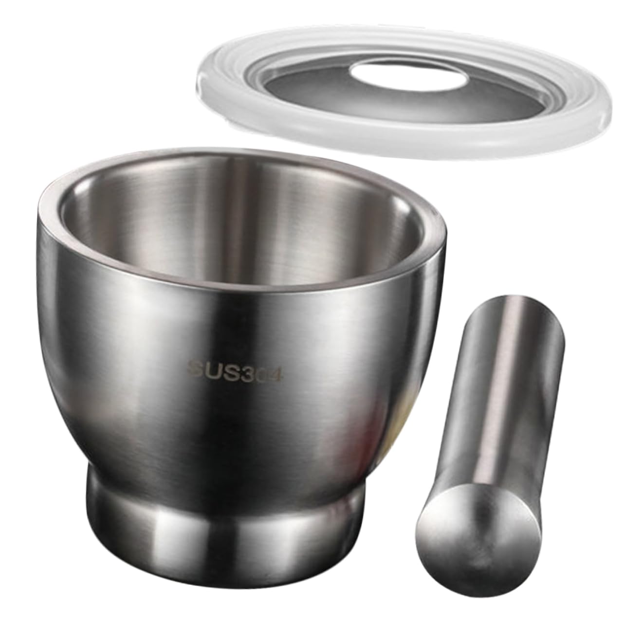 Stainless Steel Mortar and Pestle Spice Bowl for Garlic and Design with Non-Slip Base for Home Cooking and Meal Prep