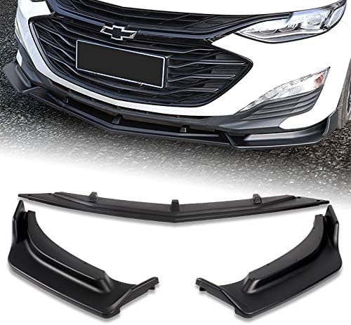 EPARTS Front Bumper Body Kit Spoiler Lip Compatible with 2019-2021 Chevrolet Malibu (Unpainted Black)