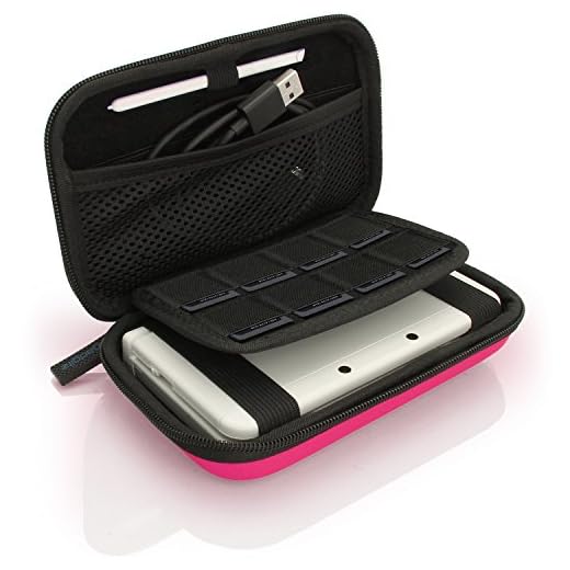 iGadgitz U3612 - EVA Funda Rígida de Viaje Compatible con Nintendo 3DS XL & 2DS XL 2017 - Rosa