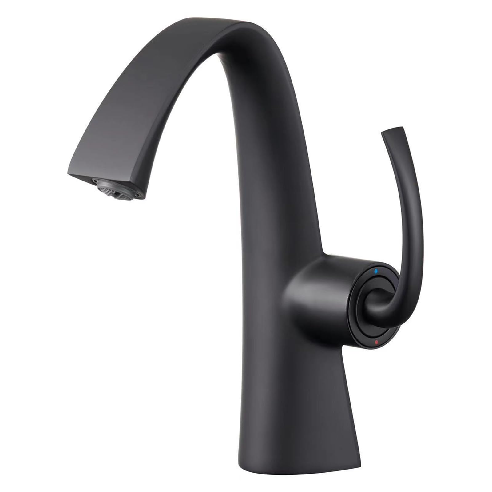Robinets d'évier de lavabo en laiton noir, mitigeur salle de bains eau chaude froide