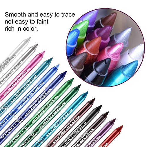 3 Colors Matte Eyeliner Pen Set With Pencil Sharpener,Blue - Dark Blue Sky Blue Light Blue , Colored Colorful Eyeliner Pencil Set, Pearl Metallic Glitter Eyeliner Pencil Kit Eye Liners For Women Waterproof Professional Eye Makeup Eyeliner Eye Color Sets 5 Blue S2 #TOP2